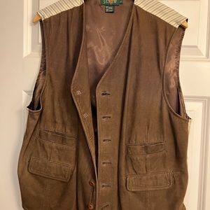 Mens Banana Republic suede leather vest.